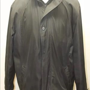 Dockers Men Canvas Long Coat Sz XL Lined Puffer Winter Zipper Pocket Inside